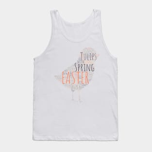 Cute Colorful Chick Easter Words Tank Top